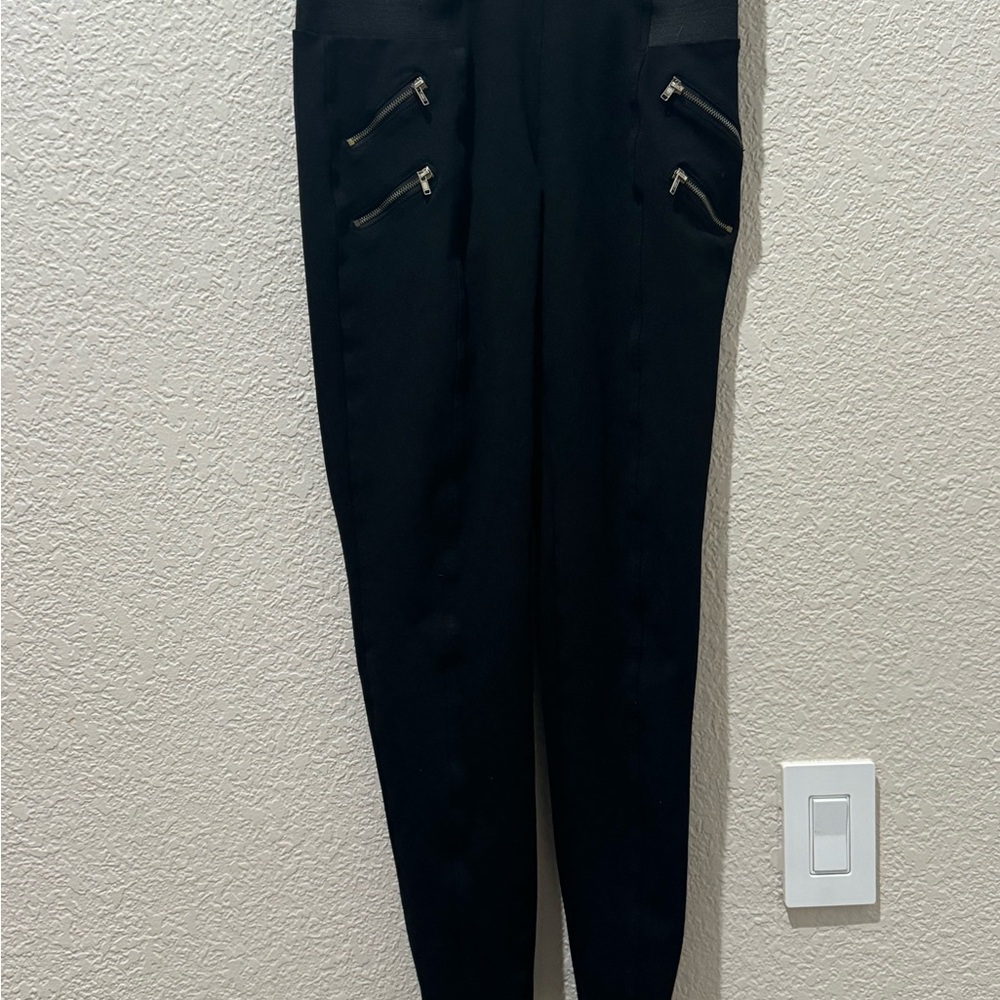 Contour Collection Black Pants with Zipper Accents